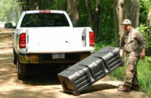 Portable truck bed box for camping gear