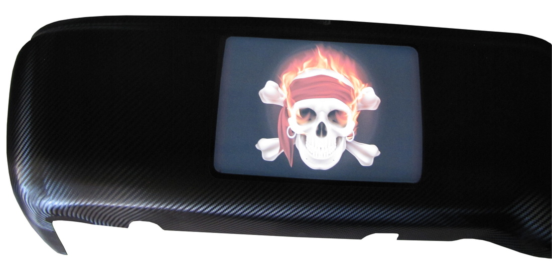 Carbon Fiber Bumper Cover with backlit pirate bumper sticker