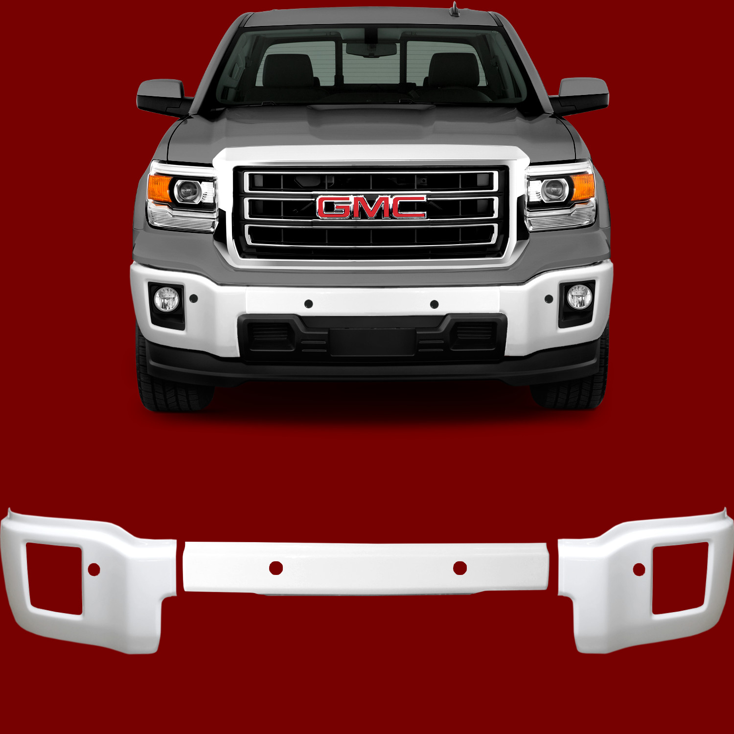 Front Bumper Trim Compatible with GMC SIERRA 1500 2014-2015 Textured CAPA 